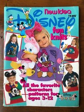 Disney Fun Knits knitting pattern booklet child large motif sweaters & cardigans