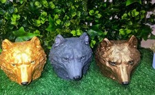 Handmade Concrete Wolf Head