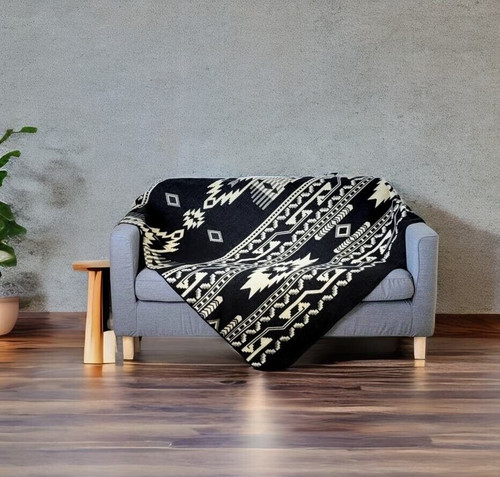 Black reversible alpaca wool - black,