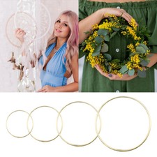 5cm-35cm Round Metal Floral Hoop Dream Catcher Ring Macrame Crafts Wall Hanging