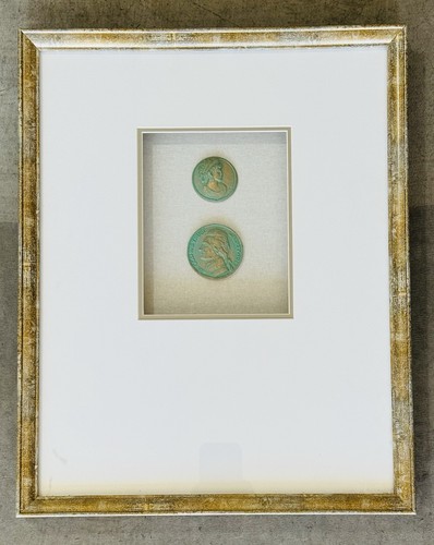 Framed intaglio with patina - framed,