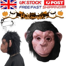 Costume Gorilla Monkey Animal Head Full Latex Mask Adult Halloween Cosplay Prop.