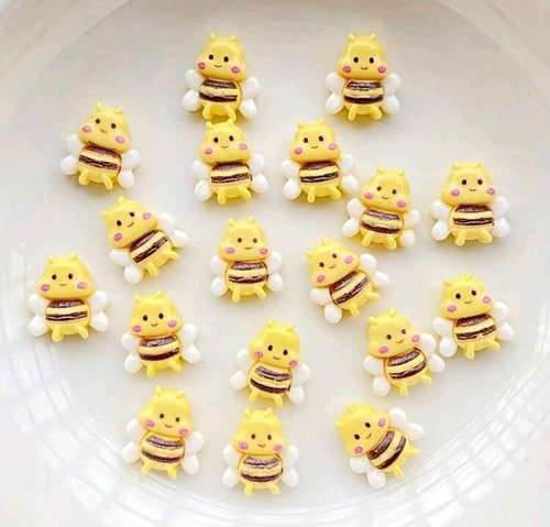 10x kawaii bee resin cabochons - 10x,