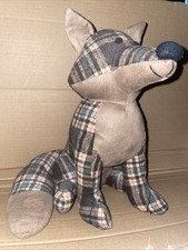Country Cottage Style Tartan Patter Fox Door Stop 1.2kg Approx - 12”/30cm Tall