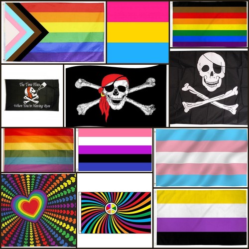 Large lgbt flags pirate skull - large,