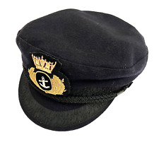 Rare Merchant Navy Captain Cabby Cap Mariners Royal Navy Imper Naval Hat & Badge