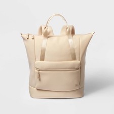Faux Neoprene Tote Backpack -
