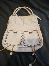 Ripani Made In Italy Ladies White Leather Handbag Size W 15inch X H 15inch