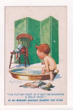 Donald McGill - boy and bath -