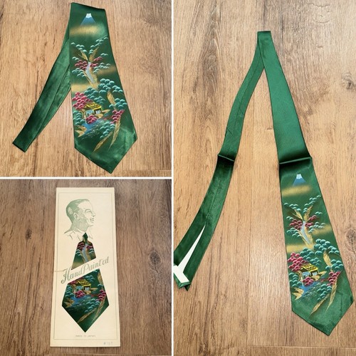 Vtg 40s 50s hand painted - painted, tie