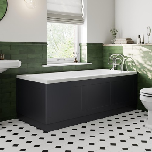 Black gloss bath side panel - black,