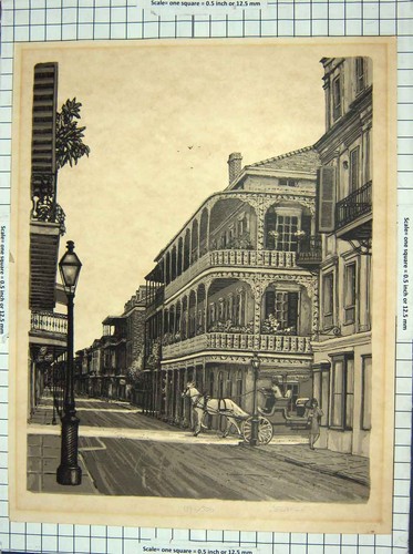 Old antique print delafille - old,