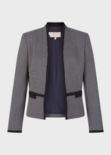 Hobbs Brianna Jacket Blazer Navy Ivory Smart Office Wear Size UK 10 - RRP £179