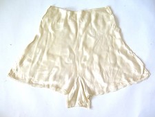 Vintage 1930s 1940s Art Deco Cream Satin Lingerie tap Pants Knickers Shorts