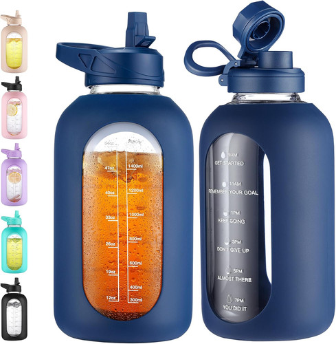 Glass water bottle with - glass,