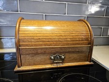 antique Victorian Tabletop Tambour Roll Stationary box with Drawer