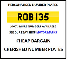 ROB 135 CHERISHED NUMBER PLATE