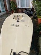 Laser sailing dinghy, blue