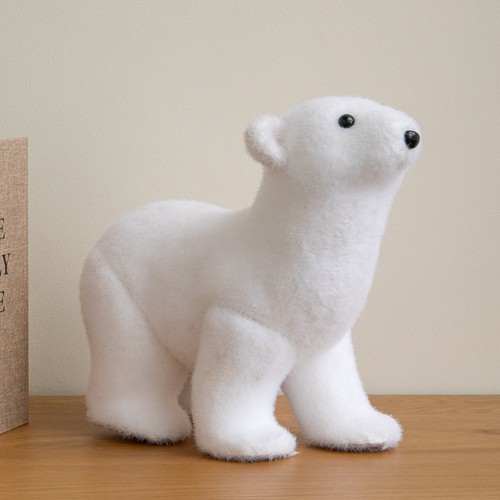 Large flocked polar - polar, bear