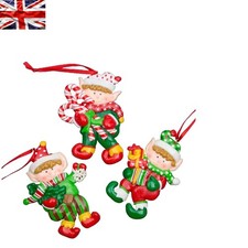 3 Ceramic Elf Hanging