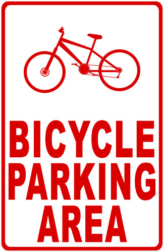 Bicycle parking area sign - bicycle,