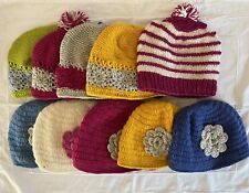 100 colourful handmade woollen fully fleece lined ladies hats - bulk buy