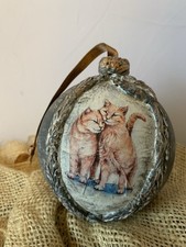 Rustic Christmas Bauble Cats