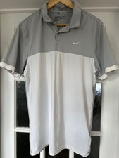 Men’s Nike Dri-fit short sleeved white/grey t shirt / polo shirt / golf top / sp