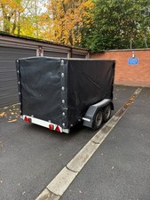 Twin axle box trailer with heavy duty truck canvas cover 