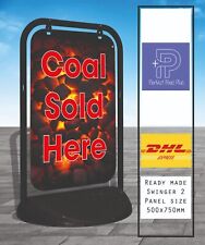 Coal Sold Here Pavement Sign 2000 Outdoor Advertising Shop A-Board Swinger 2