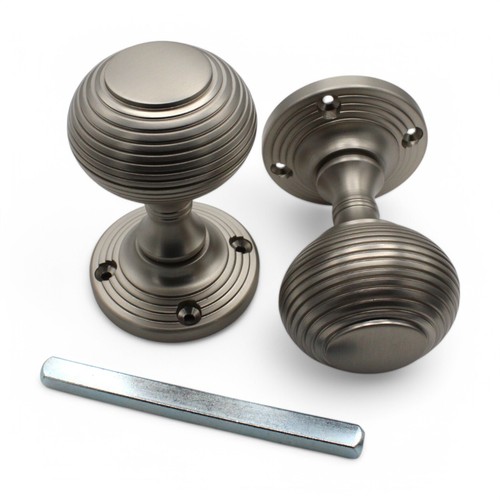 Satin nickel beehive - nickel, door