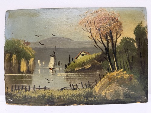 Antique american oil board - antique,
