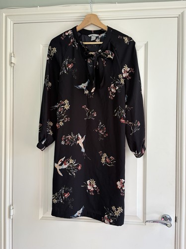 Black floral bird - h&m,