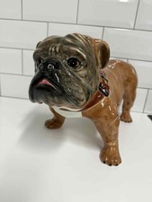 Vintage Italian Glazed Ceramic Large English Bulldog A/7350 SM