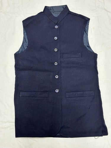 Plain blue indian waistcoat - plain,