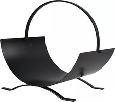 Black Metal Wood Log Storage