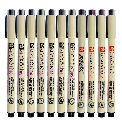 11pc sakura pigma micron - sakura,