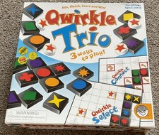 Qwirkle Trio Board Game - Rare out of print 100% Complete 3 Family Games In 1