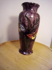 Longpark Torquay Devon Art Pottery Butterflies Vase 19.5 cm