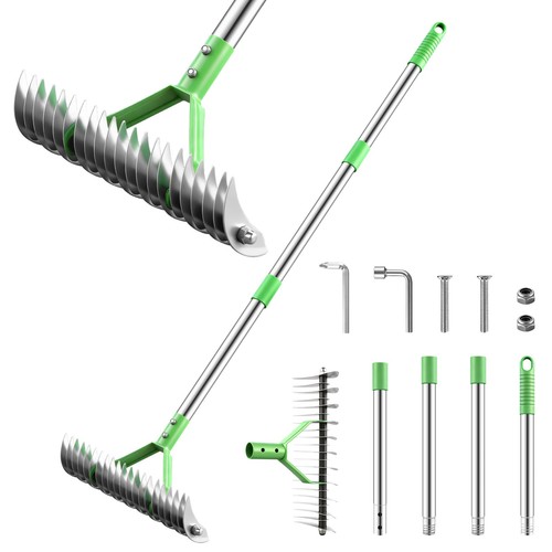 Heavy duty thatch - rake, lawn