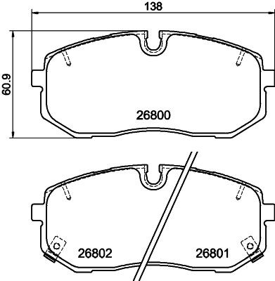 Fits textar 2680001 - 2x,