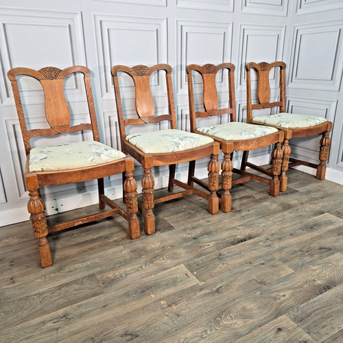 Antique oak dining - oak, chairs