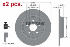X2 PCS REAR BRAKE DISC ROTOS X2 PCS SET 92162903 TEXTAR I