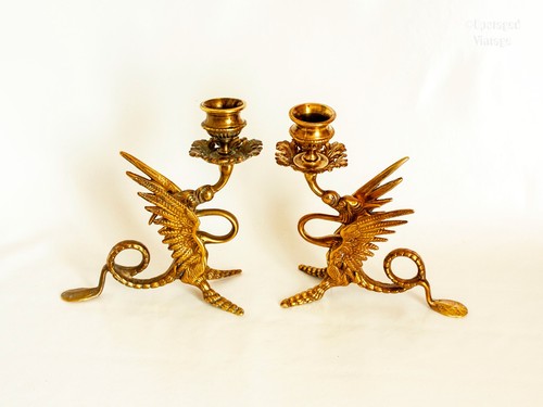 Pair brass candle - pair,
