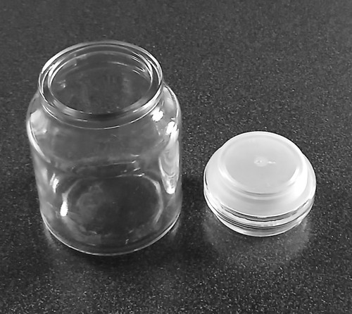 Clear glass storage jar - glass,