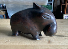 Vintage Carved Wooden Hippo