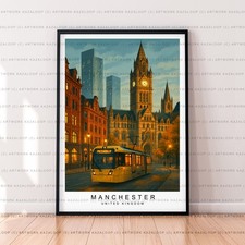 Manchester Tram Scene Unframed