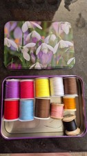 11 cotton reels in a tin 2 are wooden reels smoke and pet free home
