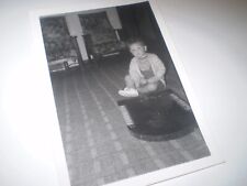 social history 1950;s boy with shove penny board photograph 5.5inch