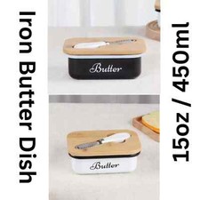 White/Black French butter dish